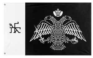 A mockup of the custom flag 'Palaiologos flag' on a white background