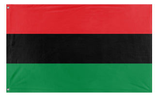 A mockup of the custom flag 'Pan-African Flag' on a white background