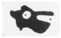 A mockup of the custom flag 'PelikanVargen flag' on a white background