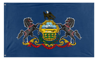 A mockup of the custom flag 'Pennsylvania State Flag' on a white background