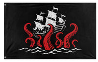 A mockup of the custom flag 'Pirate Mikey flag' on a white background