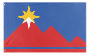 A mockup of the custom flag 'Pocatello, Idaho Flag' on a white background
