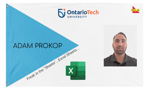 A mockup of the custom flag 'Prokop flag' on a white background