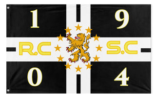 A mockup of the custom flag 'R.C.S.C flag' on a white background