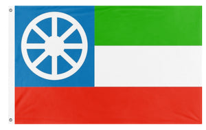 A mockup of the custom flag 'Rebel Flag' on a white background