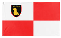 A mockup of the custom flag 'Red and white and peepee  flag' on a white background