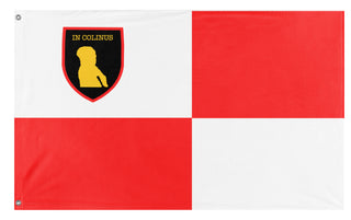 A mockup of the custom flag 'Red and white and peepee  flag' on a white background