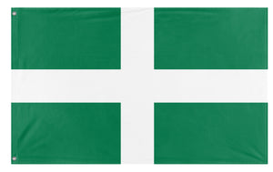 A mockup of the custom flag 'Republic Of Soup flag' on a white background