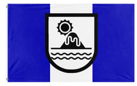 A mockup of the custom flag 'Republic of Paladonia flag' on a white background