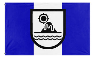 A mockup of the custom flag 'Republic of Paladonia flag' on a white background