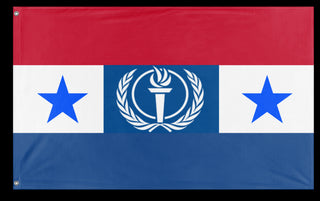 A mockup of the custom flag 'Republic of the fatherland flag' on a white background