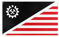 A mockup of the custom flag 'Revolutionary States flag' on a white background