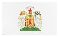 A mockup of the custom flag 'Royal Coat of Arms of the Kingdom of Scotland flag' on a white background
