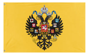 A mockup of the custom flag 'Russian Empire flag' on a white background