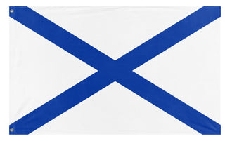A mockup of the custom flag 'Russian Navy Flag' on a white background