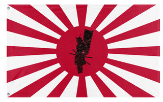 A mockup of the custom flag 'Samurai Flag' on a white background