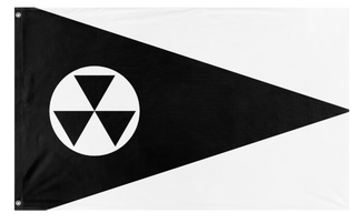 A mockup of the custom flag 'Sapal flag' on a white background