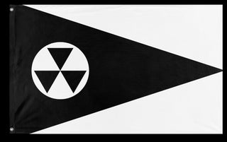 A mockup of the custom flag 'Sapal flag' on a white background