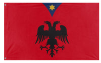 A mockup of the custom flag 'Skanderbeg Albanian Flag' on a white background