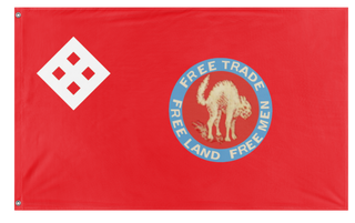 A mockup of the custom flag 'Social-Georgism flag' on a white background