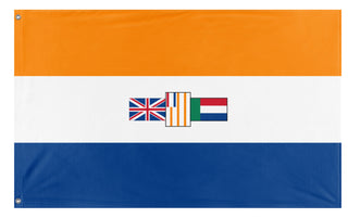 A mockup of the custom flag 'South-African Dominion Flag' on a white background