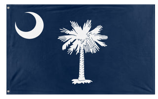 A mockup of the custom flag 'South Carolina State Flag' on a white background
