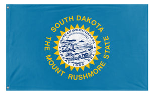 A mockup of the custom flag 'South Dakota State Flag' on a white background