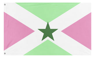 A mockup of the custom flag 'Star Saltire flag' on a white background