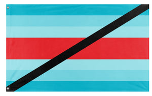 A mockup of the custom flag 'Substance Use Pride Flag' on a white background