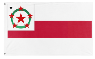 A mockup of the custom flag 'Tablazian Republic flag' on a white background