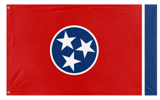 A mockup of the custom flag 'Tennessee State Flag' on a white background