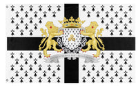 A mockup of the custom flag 'The Ducal Flag of Brittany' on a white background