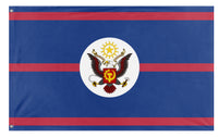 A mockup of the custom flag 'The United republics Of America flag' on a white background
