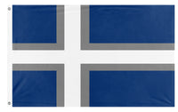 A mockup of the custom flag 'UMF flag' on a white background