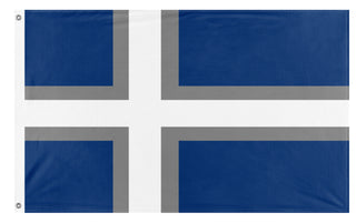 A mockup of the custom flag 'UMF flag' on a white background
