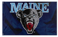 A mockup of the custom flag 'UMaine Flag' on a white background