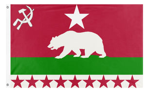 A mockup of the custom flag 'USR California flag' on a white background