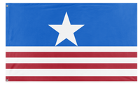 A mockup of the custom flag 'United States of canada flag' on a white background