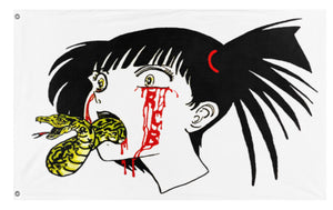 A mockup of the custom flag 'VAMPGIRL flag' on a white background