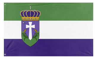 A mockup of the custom flag 'Velaria Flag' on a white background