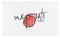 A mockup of the custom flag 'WYSIATI Zurich flag' on a white background