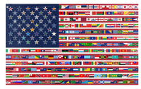 A mockup of the custom flag 'We Are The World flag' on a white background