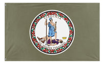 A mockup of the custom flag 'Whistlepig VA flag' on a white background