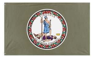 A mockup of the custom flag 'Whistlepig VA flag' on a white background