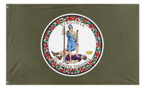 A mockup of the custom flag 'Whistlepig Virginia State flag' on a white background
