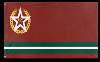A mockup of the custom flag 'Xeroist Republic of Zilatra flag' on a white background