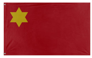 A mockup of the custom flag 'Xinjiang/Sikang Clique flag' on a white background