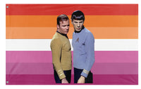 A mockup of the custom flag 'lesbian flag' on a white background