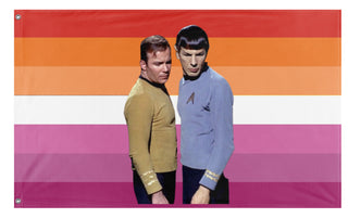 A mockup of the custom flag 'lesbian flag' on a white background