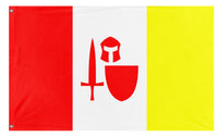 A mockup of the custom flag 'aalst flag' on a white background